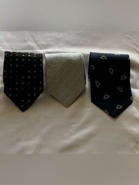 LOT of 3: RUBINACCI Giorgio Armani Altea Milano Italian Silk Ties - Luxury AS IS